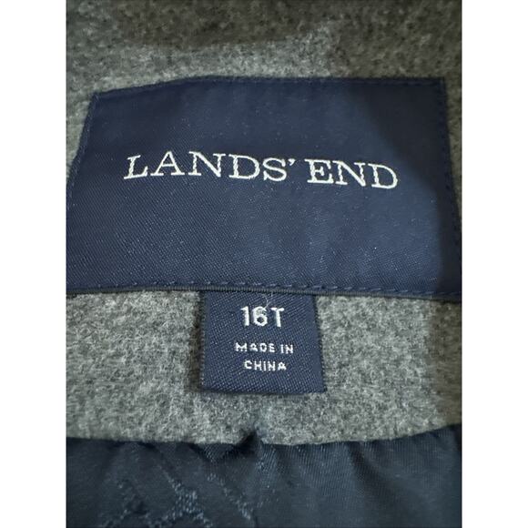 Lands End Women's 16T Luxe Wool Pea Coat Medium Heather Gray - Picture 4 of 8